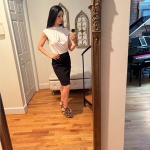 H&M Black and White Midi Dress